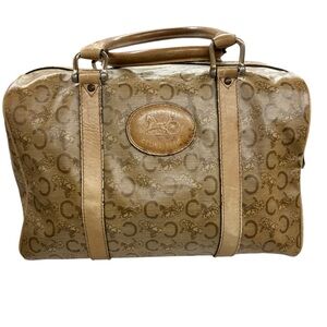 Vintage Celine Tan Monogram Boston Bag